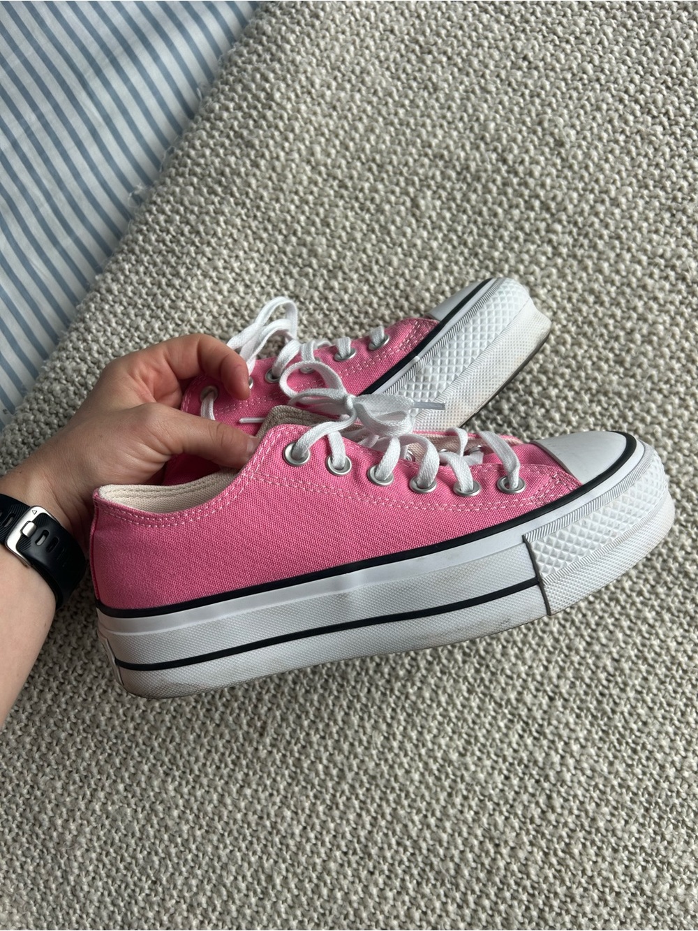Converse Pink Low Top Platform Sneakers